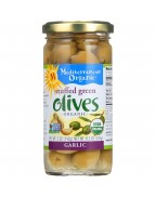 Mediterranean Organics Green Stuffed Garlic Olives (12x8.5 Oz)