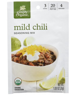 Simply Organic Mild Chili, Seasoning Mix, Certified Organic (12x1Oz)