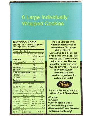 Pamela's Chocolate Walnut Biscotti Gluten Free (8x6 Oz)