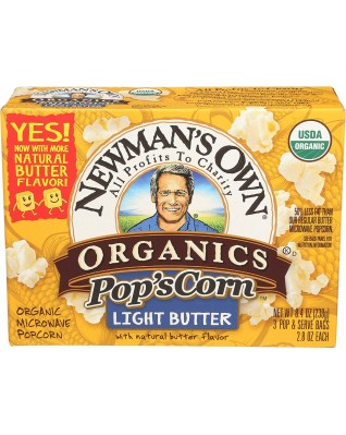 Newman's Own Organics Microwave Light Butter Pop's Corn (12x3x2.8 Oz)